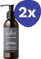 Sukin Oil Balancing + Gel Nettoyant Équilibrant au Charbon (2x 125ml)