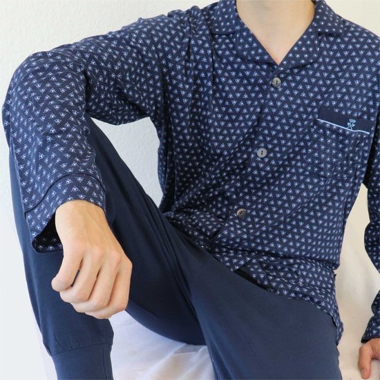 Paul Hopkins - Pyjamas pour hommes - Pyjamas d'hôpital - Pyjamas à boutons complets - Blauw. - Taille L