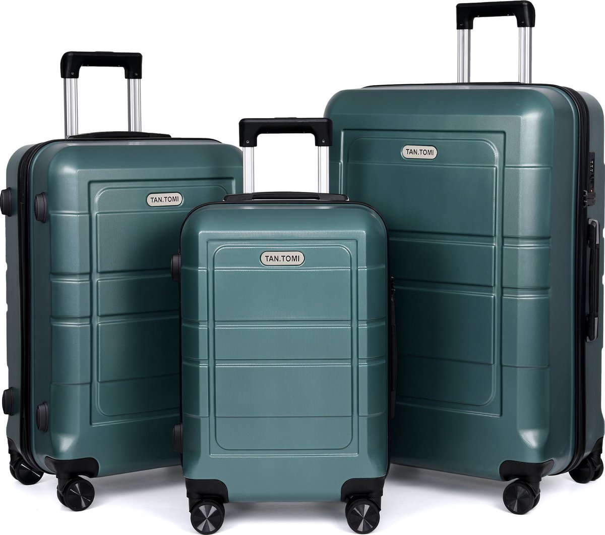 TAN.TOMI Kofferset - 41L Handbagage + 65L + 95L Ruimbagage - Cijferslot - Slot Reiskoffer met Wielen - Lichtgewicht, Duurzaam en Ruim - Perfect voor Vliegreizen