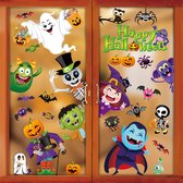 10 vellen Halloween raamstickers, decoratie, pvc-stickers, dubbelzijdig, Halloween, statisch, afneembaar, doe-het-zelf, Halloween-feest, raamstickers (A)