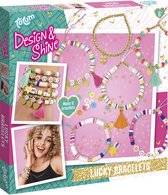 Totum 6 trendy geluks armbandjes maken Design & Shine lucky bracelets met 800+ disc heishi kralen en speciale hart- en ster bedels - Happy Bracelets sieraden pakket