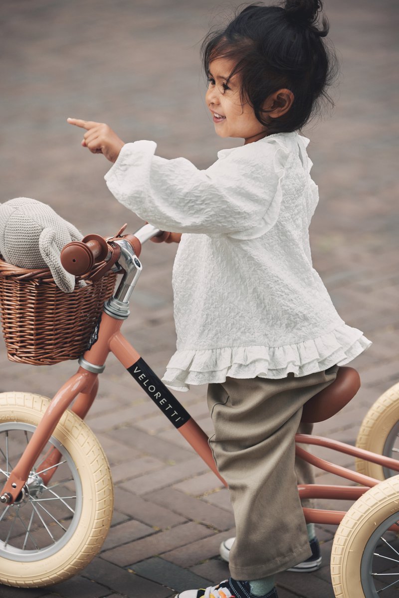 Veloretti Driewieler 2 in 1 Loopfiets met zijwieltjes - 1.5 t/m 4 jaar - 12 inch - Roze — afbeelding 3