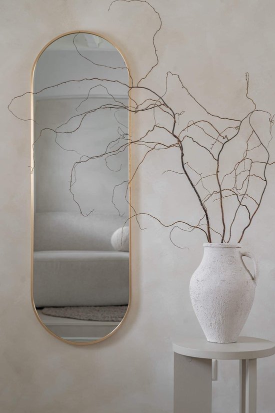 Miroir ovale Nordic Style® - 125x40cm - Or Goud - Ovale - Miroir mural - Miroir de hall - Miroir de couloir - Miroir de chambre - Miroir de salle de bain
