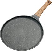 Pan voor pannenkoeken, antiaanbakpan, platte pan voor crêpes en pannenkoeken, bakelieten handvat (24 cm)