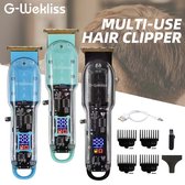 Tondeuse à cheveux sans fil G-Wekliss - Zwart - Set de toilettage - Tondeuse à barbe - Set de coiffure - Sans fil - Écran LCD - Rechargeable par USB