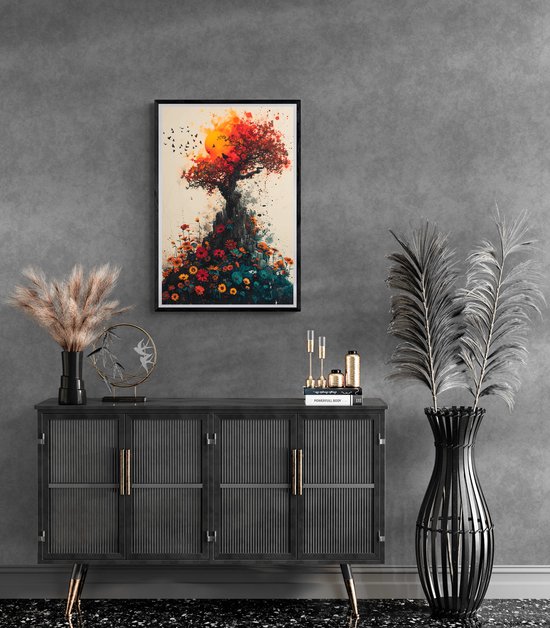 Arbre forestier Poster | Affiche Fleurs | Affiche Nature | Paysage Affiche | Affiche décorative | 61x91cm | MT | Décoration murale | Affiche murale | Convient pour l'encadrement