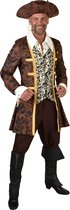 Magic By Freddy's - Piraat & Viking Kostuum - Stoere Piraat Zeldenbang - Man - Bruin - Small - Carnavalskleding - Verkleedkleding