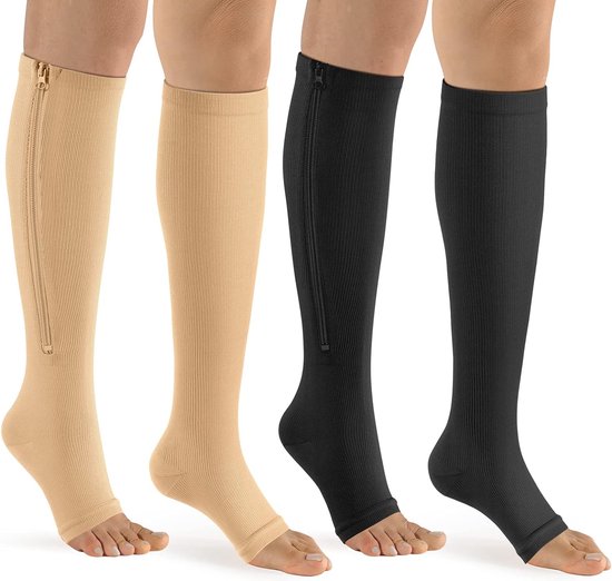 Compressiekousen - maat L/XL - steunkousen - Compression socks - Werksokken - Running socks - gesloten - Compressiesokken voor dames Heren
