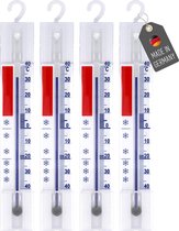 Koelkastthermometer analoog met haak - Thermometer voor vriezer, koelkast, koeltoonbank - Set van 4 stuks