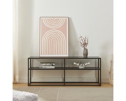 TV meubel Solund staal 120x30x46 cm zwart (en.casa)