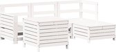 vidaXL - 5-delige - Loungeset - massief - grenenhout - wit