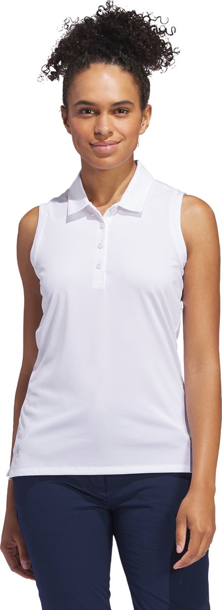 Adidas Performance Ultimate365 Solid Mouwloos Poloshirt - Dames - Wit