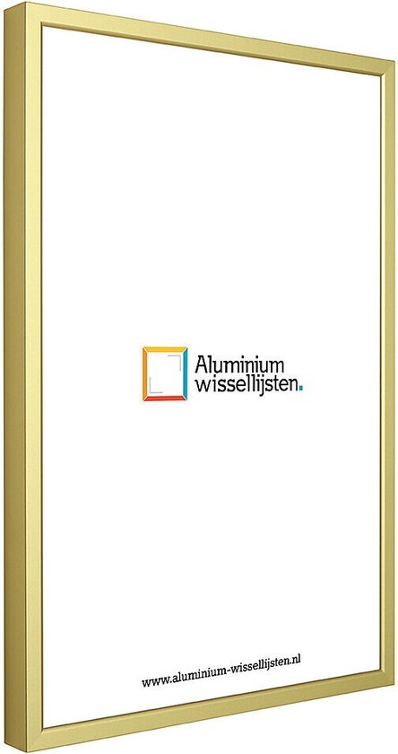 Aluminium Wissellijst 50 x 60 Mat Champagne Goud - Ontspiegeld Glas - Professional
