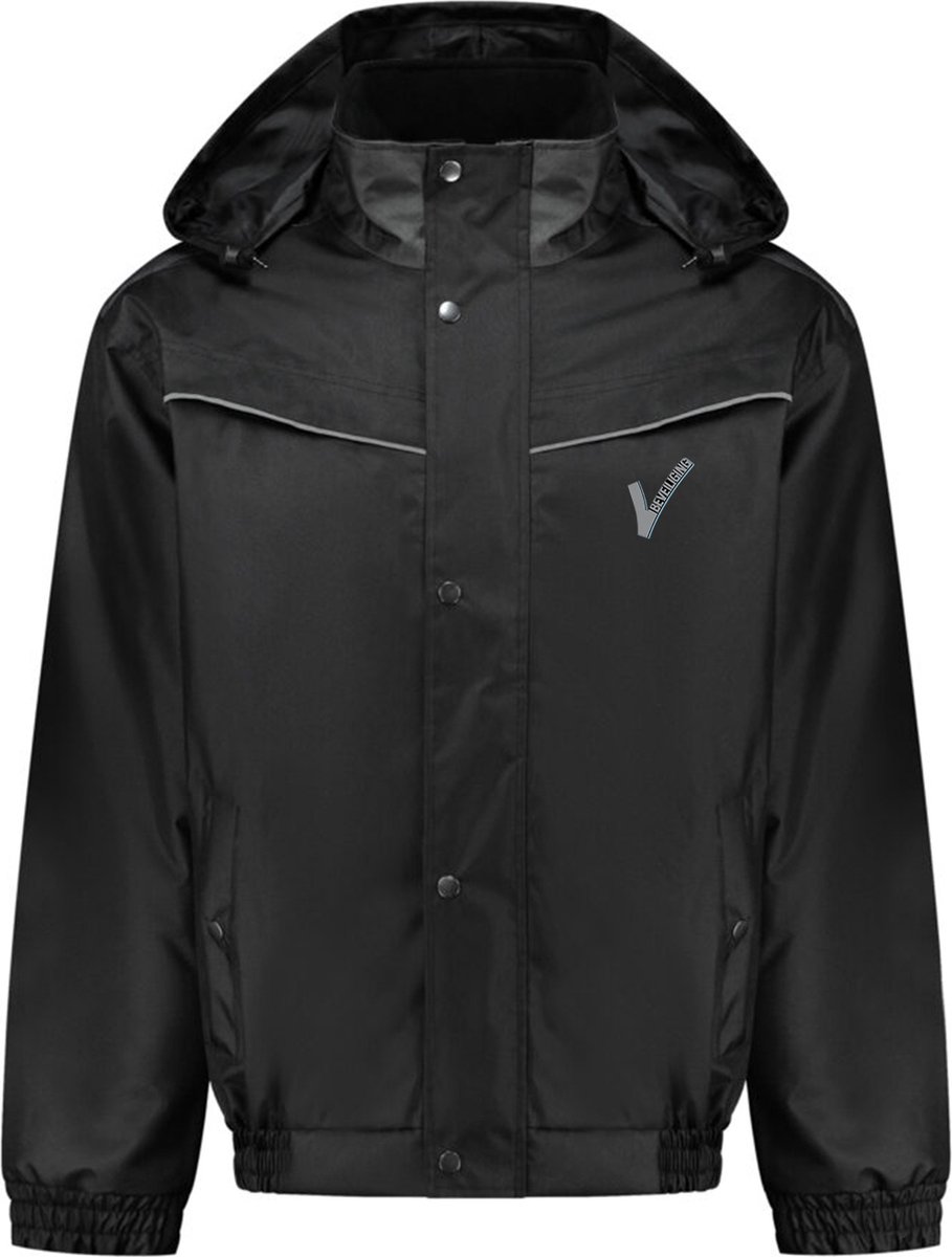 Security / Beveiliging kleding - JS - Pilot jack Zwart inclusief Borstlogo (V-tje) en Ruglogo (SECURITY) - Maat L - VOOR PROFESSIONALS