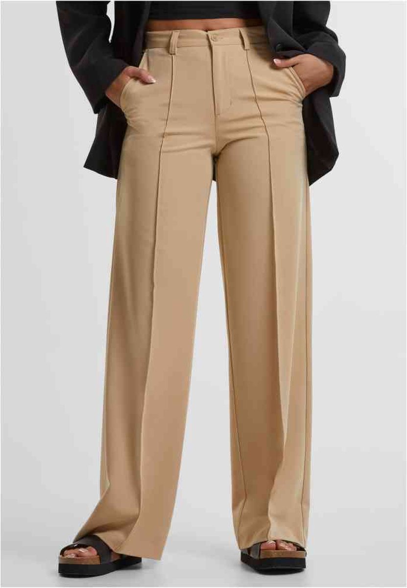 Urban Classics Pleated Wijde broek Taille 28 inch Beige