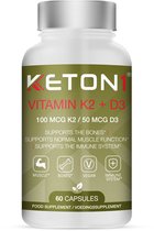 Keton1 | Vitamin K2 + D3 | 60 Capsules | 1 x 60 capsules