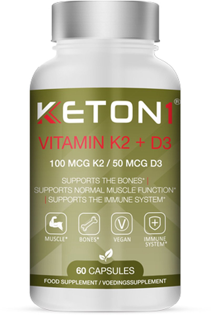 Goedkoopste Keton1 | Vitamin K2 D3 | 60 Capsules | 1 x 60 capsules