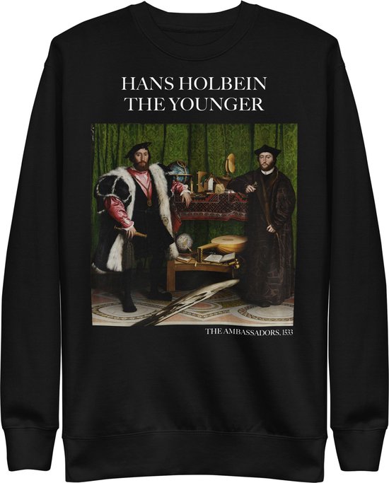 Hans Holbein de Jongere 'De Ambassadeurs' ("The Ambassadors") Beroemd Schilderij Sweatshirt | Unisex Premium Sweatshirt | Zwart | L