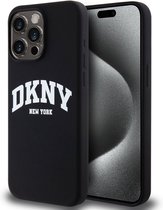 DKNY Silicone Arch Logo Back Case (MagSafe Compatible) - Geschikt voor Apple iPhone 14 Pro Max (6.7") - Zwart