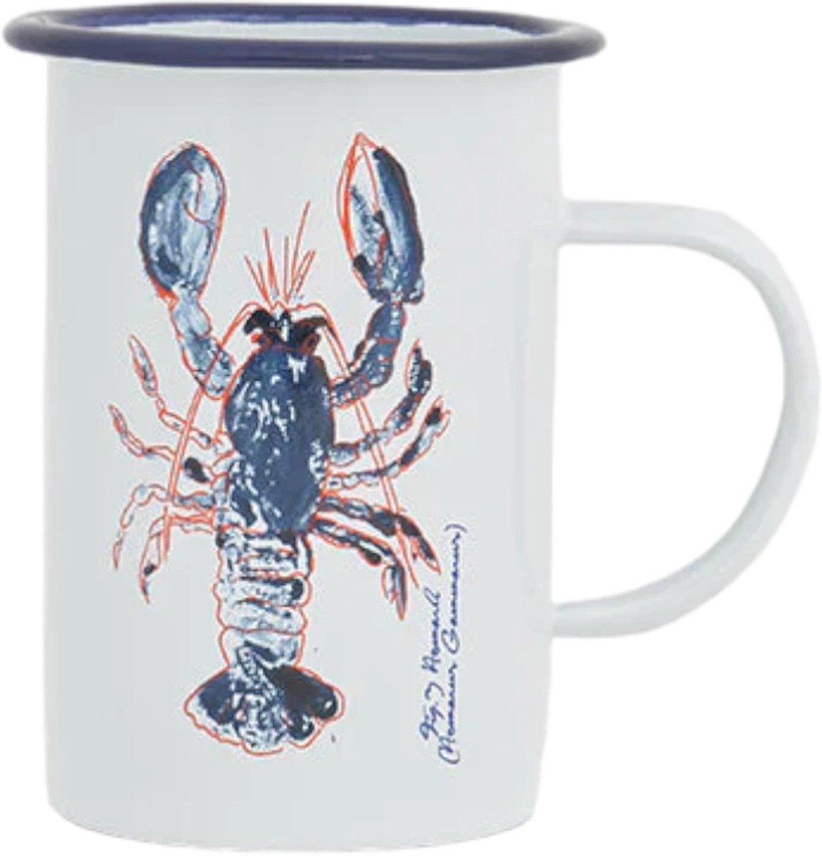 Goedkoopste Emaille beker kreeft wit 8x11.5 - Batela