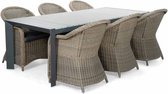 LUX outdoor living Cortona Grey/Toulouse dining tuinset 7-delig | polywood + aluminium | 220cm | 6 personen