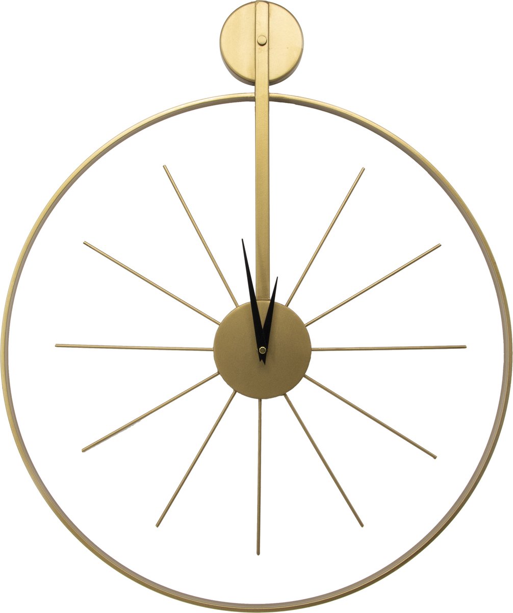 Art for the Home Klok Luxe Gouden Ronde Hangende Klok 55cm x 65 cm