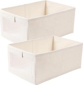 Boîte de rangement, lot de 2, boîte de rangement pour armoire, boîte de rangement avec fenêtre transparente, boîte pliante, boîte de rangement, adaptée pour ranger vêtements, speelgoed