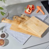 Bamboo Brilliance: 3-Piece Serving & Charcuterie Board Set with Leather Hanging Hooks