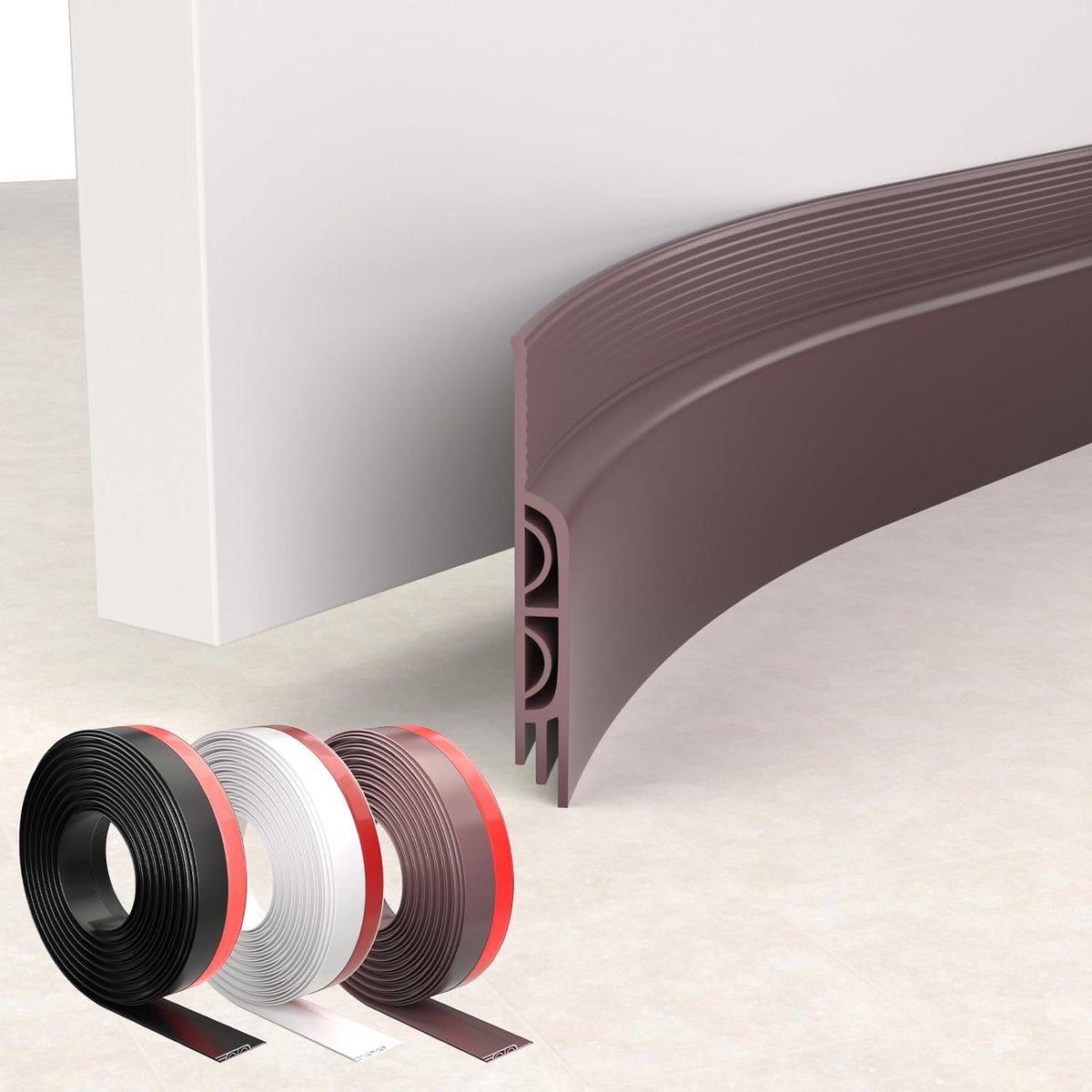 Deurafdichting, tochtstrip voor deuren, deurafdichting, zelfklevend, extra sterk, verwarming Kostenbesparend Deurtochtstrip, deurafdichting, geluidsisolatie, tochtstopper voor deuren (1 m,