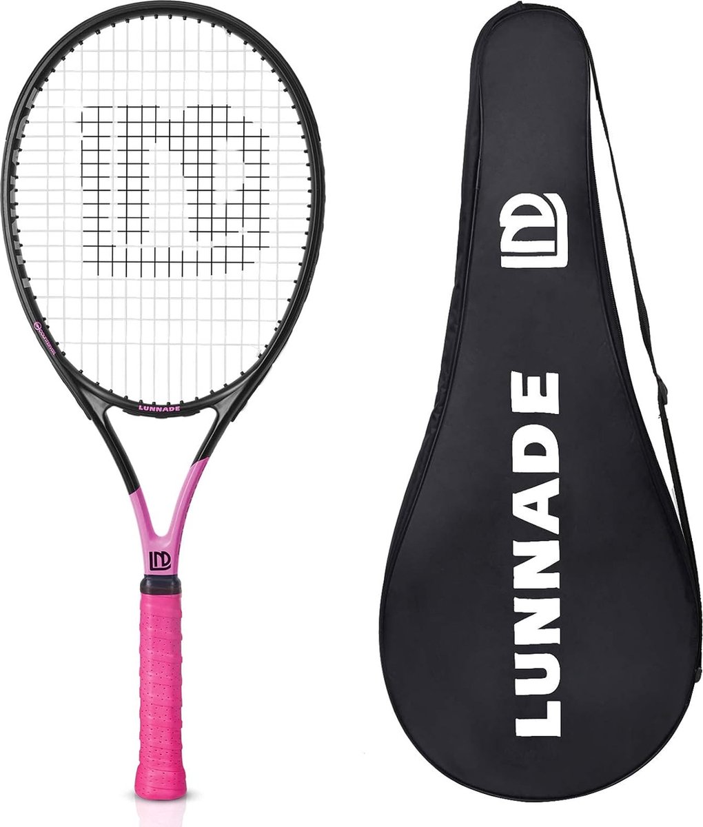 Tennisracket voor volwassenen, 27 inch lichtgewicht tennisracket met hoes, geschikt voor dames, heren, beginners en gevorderden