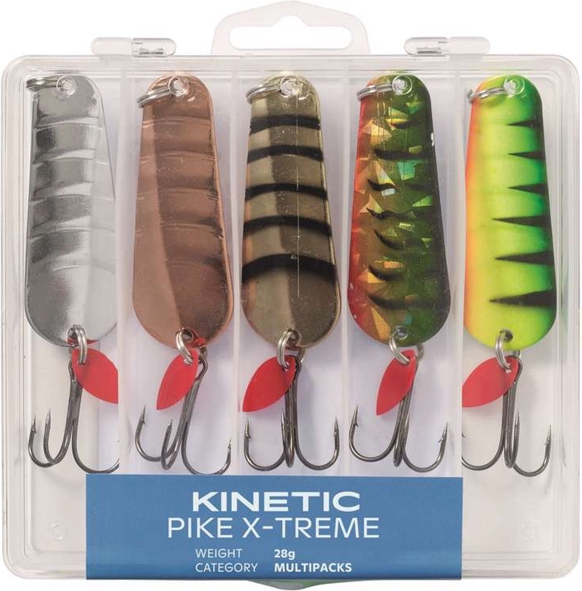 Kinetic Pack Pike X-Treme – Grote Lepelset 5 Stuks voor Snoek - Maat : 20g