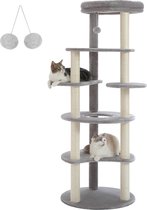 LiMa® - Kattenboom voor katten - Krabpaal - Klimtoren - Bungelende balstok - Afmeting H 154 B 54 D 48 cm