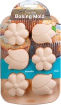Bewello - Siliconen Bakvorm Bloemen - Cupcakes Muffin Silicone Bakvorm - Chocolade Cakejes - 27.5 x 18.3 x 3 cm