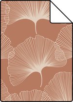 Echantillon ESTAhome papier peint feuilles de ginkgo terre cuite - 139371 - 26,5 x 21 cm