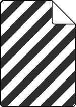 Proefstaal ESTAhome behang strepen zwart wit - 139112 - 26,5 x 21 cm