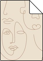 Echantillon ESTAhome papier peint visages beige clair - 139374 - 26,5 x 21 cm