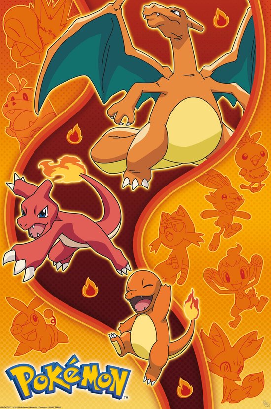 Poster Pokemon Fire Type 61x91,5cm
