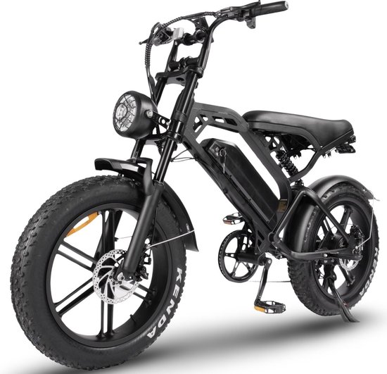 NinRyde V20 PRO - Fatbike - E Bike - 250W - 15Ah - Model 2024 - Met Voetsteuntjes - GSM houder en Kettingslot