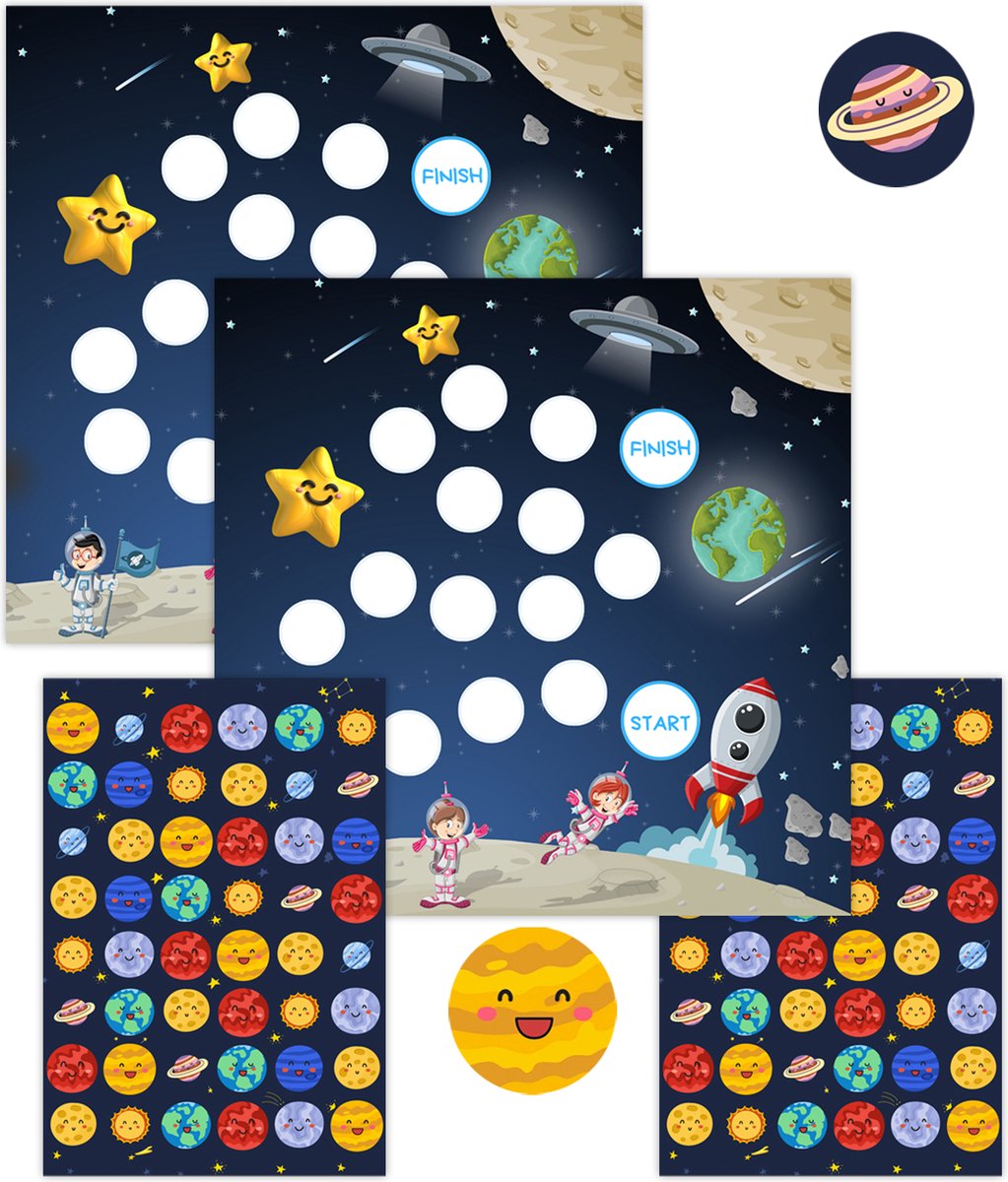 Goedkoopste Stevig Beloningssysteem Ruimte Stickers - 2 Stevige Beloningskaarten 2 Stickervellen - Zindelijkheidstraining Kind - Op het Potje - Belonen met Stickers - Beloningssysteem Kinderen - Zindelijk Maken - Beloningssysteem Jongens - Positief Opvoeden