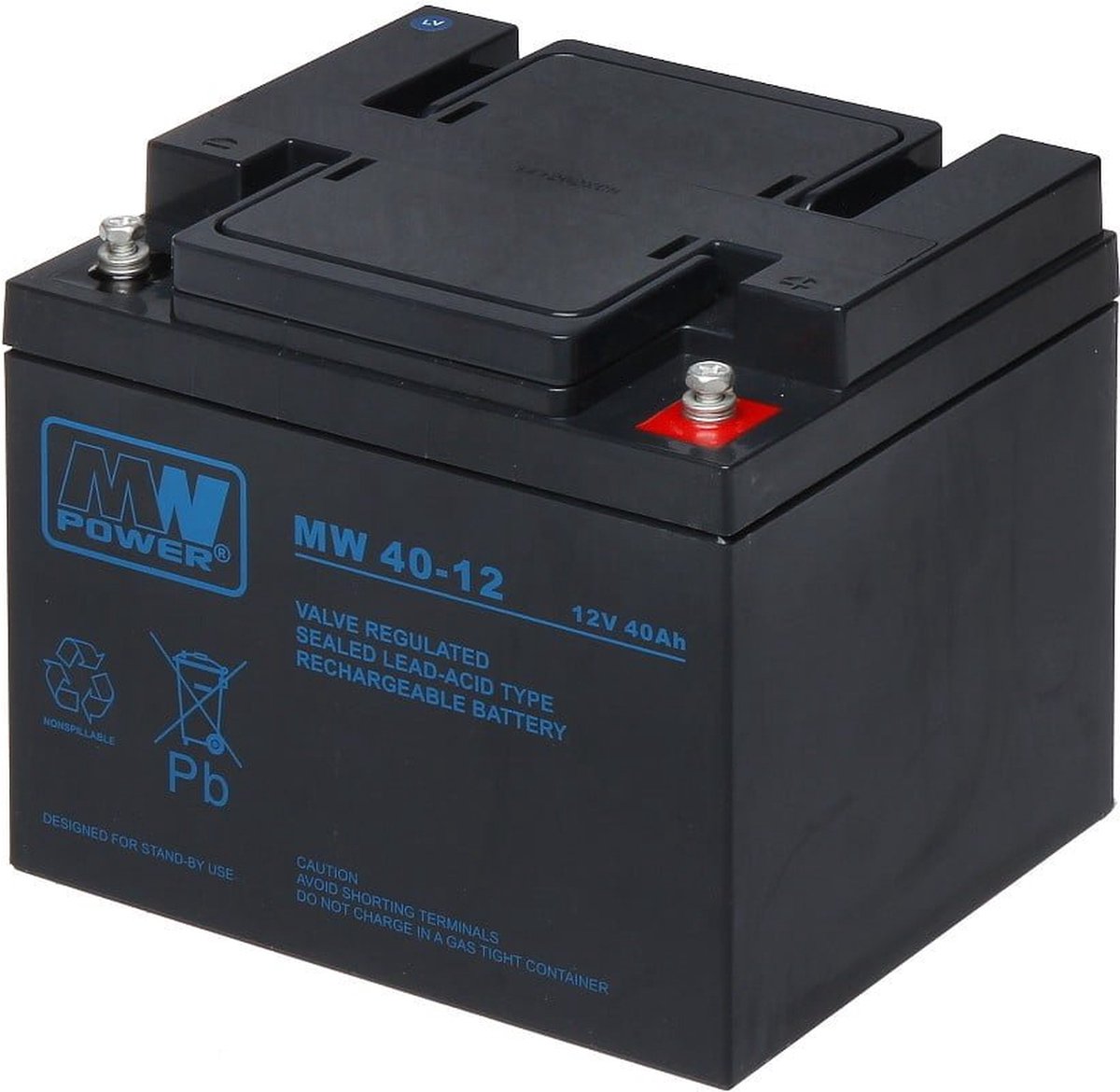 WL4 SB-12-400 12VDC 40Ah back-up accu voor bijvoorbeeld een zonnepaneel, alarm, UPS of toegangscontrole installatie