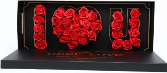 i love you rozen - Valentijn - Moederdag - Geschenkdoos - rozenblaadjes kunstrozen - valentijnsdag