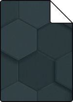 Proefstaal Origin Wallcoverings eco-texture vliesbehangpapier 3d hexagon motief donkerblauw - 347853 - 26,5 x 21 cm