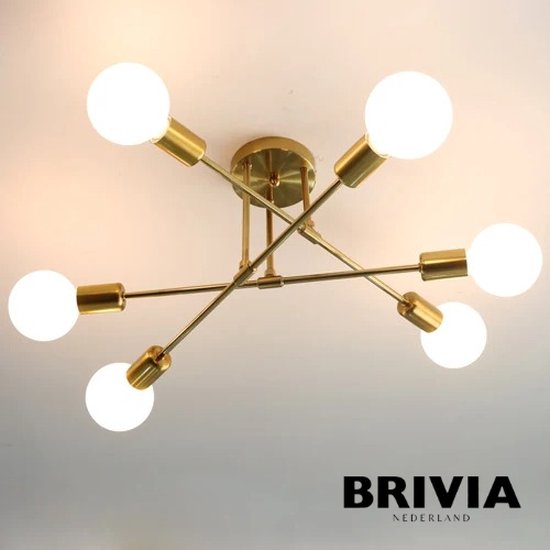 Brivia Plafondlampen - Led Lampen - Plafondlamp Goud - Plafond Lamp - Plafondlamp Led - Ledlamp - Moderne LED-Plafondlampen - Industrieel ijzer - Noordse Minimalistische Woondecoratie