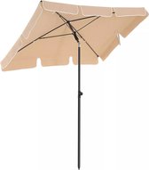 In And OutdoorMatch Parasol Rahsaan - Allongé - Inclinable - Debout - Beige - Terrasse ou jardin - 180x125cm