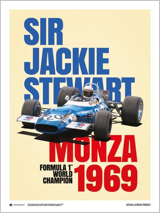Sir Jackie Stewart Monza Victory 1969 Art Print 30x40cm | Poster