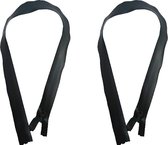 BamBella® - Rits Waterdicht - 70 cm - Deelbaar - 2 stuk - Zwart - Dik Stevig kleermaker bloktanden deelbare naaien