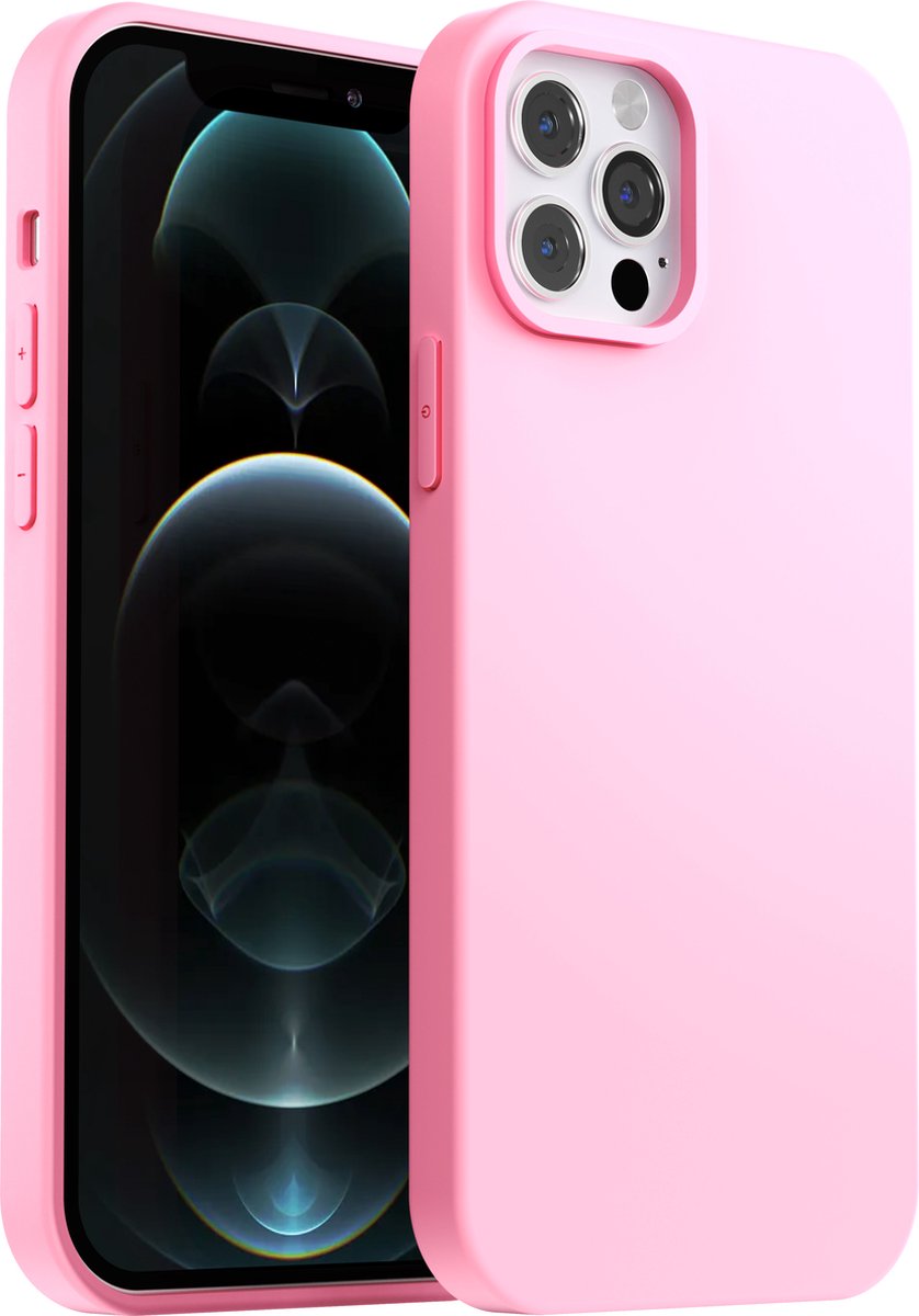 My Case hoesje geschikt voor iPhone 12 Pro Roze Hoesje Siliconen Case Cover - iPhone 12 Pro Roze