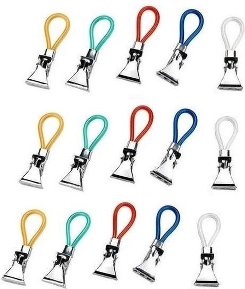 ***15x Handdoekhaakjes - Ophanghaakjes - Handdoekklemmetjes - Klemmetjes - Theedoek - ophangen van handdoeken, theedoeken enz - van Heble® *