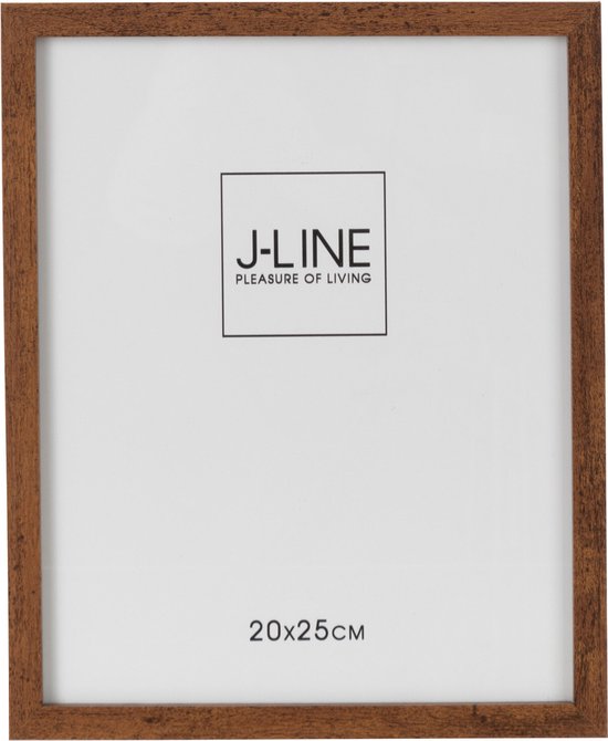 Cadre photo J-Line - cadre photo Basic - bois - brun foncé - moyen - 2 pièces.