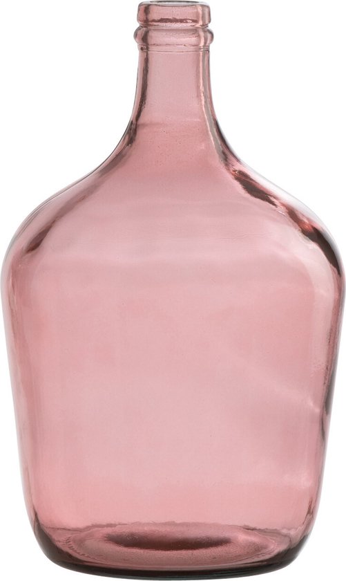 J-Line vaas Fles Terra - glas - roze - small - moederdag cadeautje